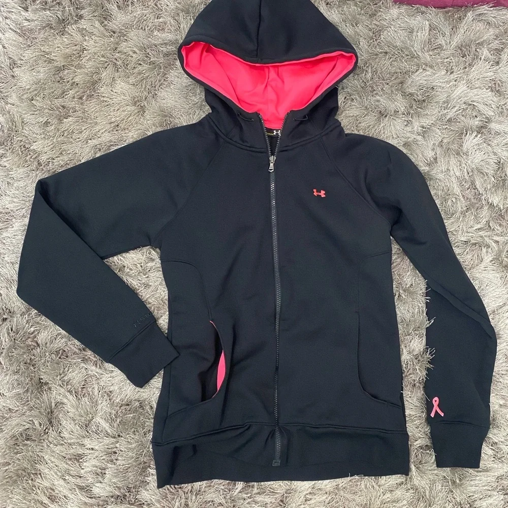 Under Armour Black and Pink Hoodie Jacket - Picture 6 of 7